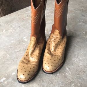 **REDUCED**Ostrich boots tan 6 1/2